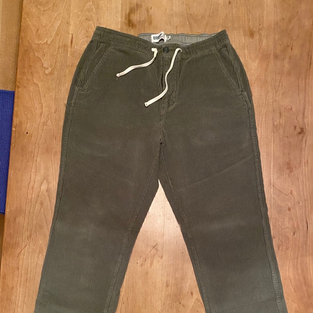 Wellen elastic corduroy mens pants Olive Large